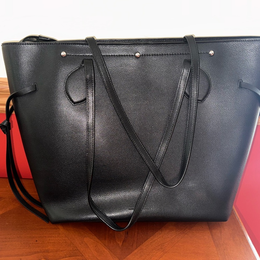 Rebecca Minkoff Black Leather Tote with Structured Design